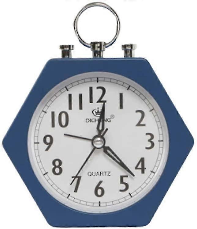 Small Table Clocks Decorative Analog Hexagon Bedside Table Clock Grey Tpca87344