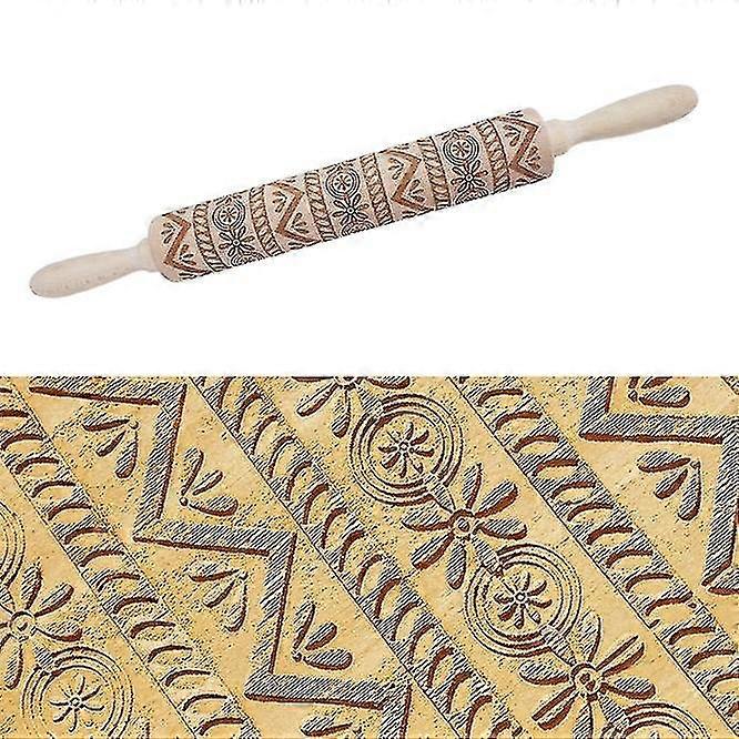 Embossed Rolling Pin - Engraved Rolling Pin For Baking, Cute Lightweight