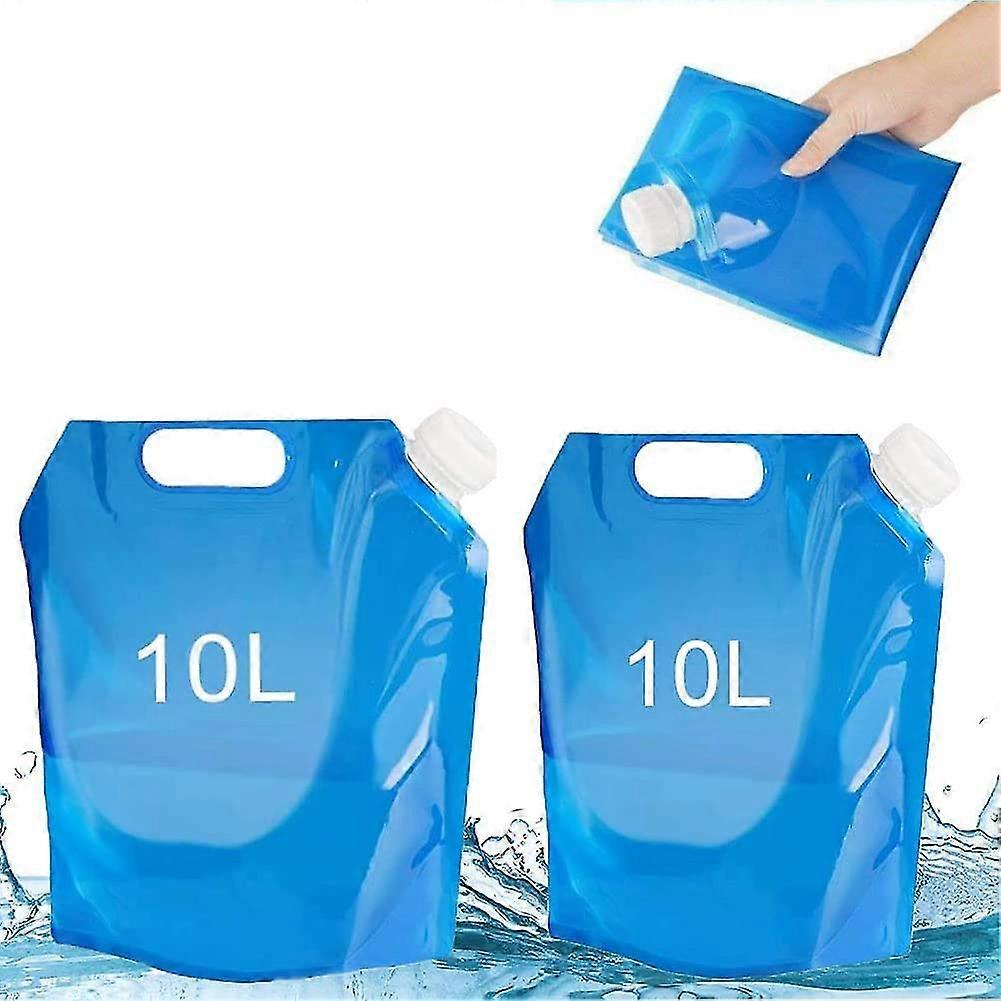 2pcs Collapsible Water Bag, Water Canister Portable Water Bag, 10l Collapsible Water Tank For Camping Hiking Picnic, Bbq