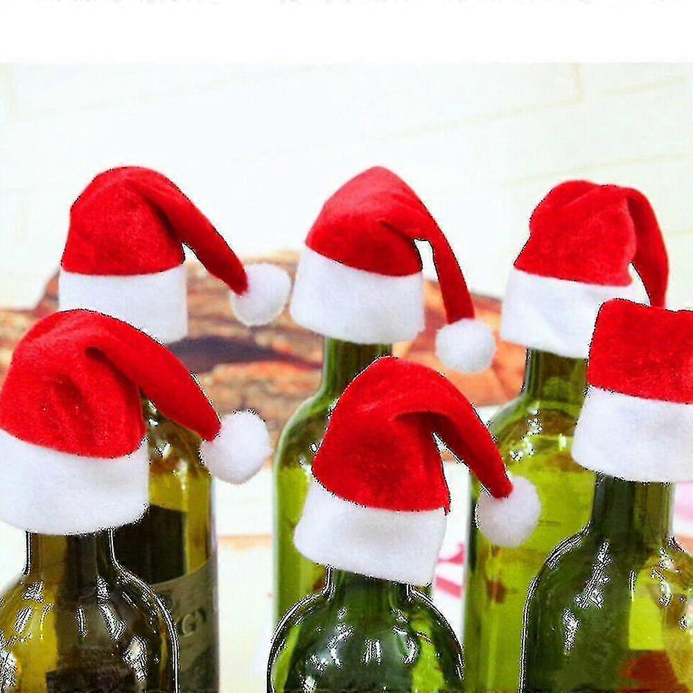 Santa Hat Christmas Tableware Cutlery Holder Bag Fork Spoon Pocket