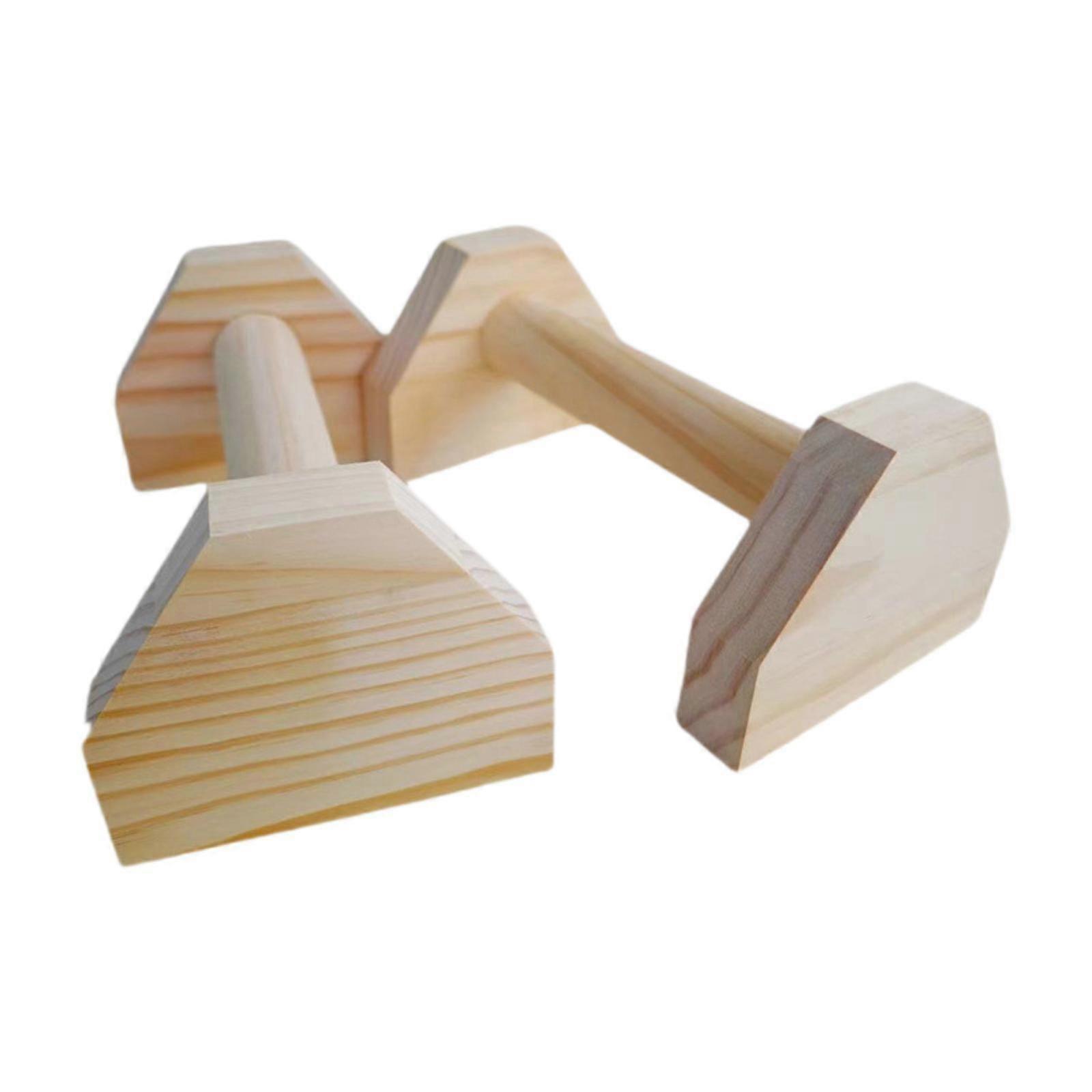 2Pcs Wooden Parallettes Gym Practical Pushup Handles Exercise Push up Stands
