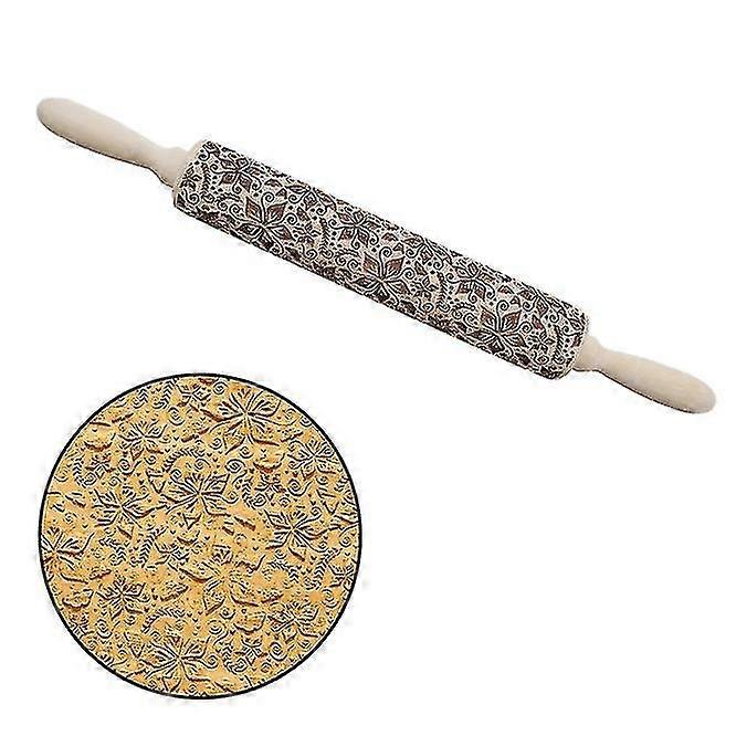 Embossed Rolling Pin - Engraved Rolling Pin For Baking, Cute Lightweight