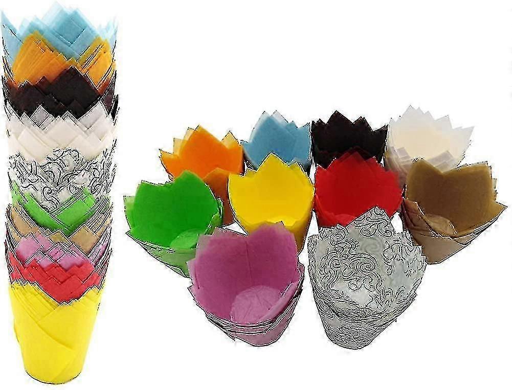 2023-cupcake Liner,200 Pcs Tulip Cupcake Liner Baking Cups Paper Cupcake And Muffin