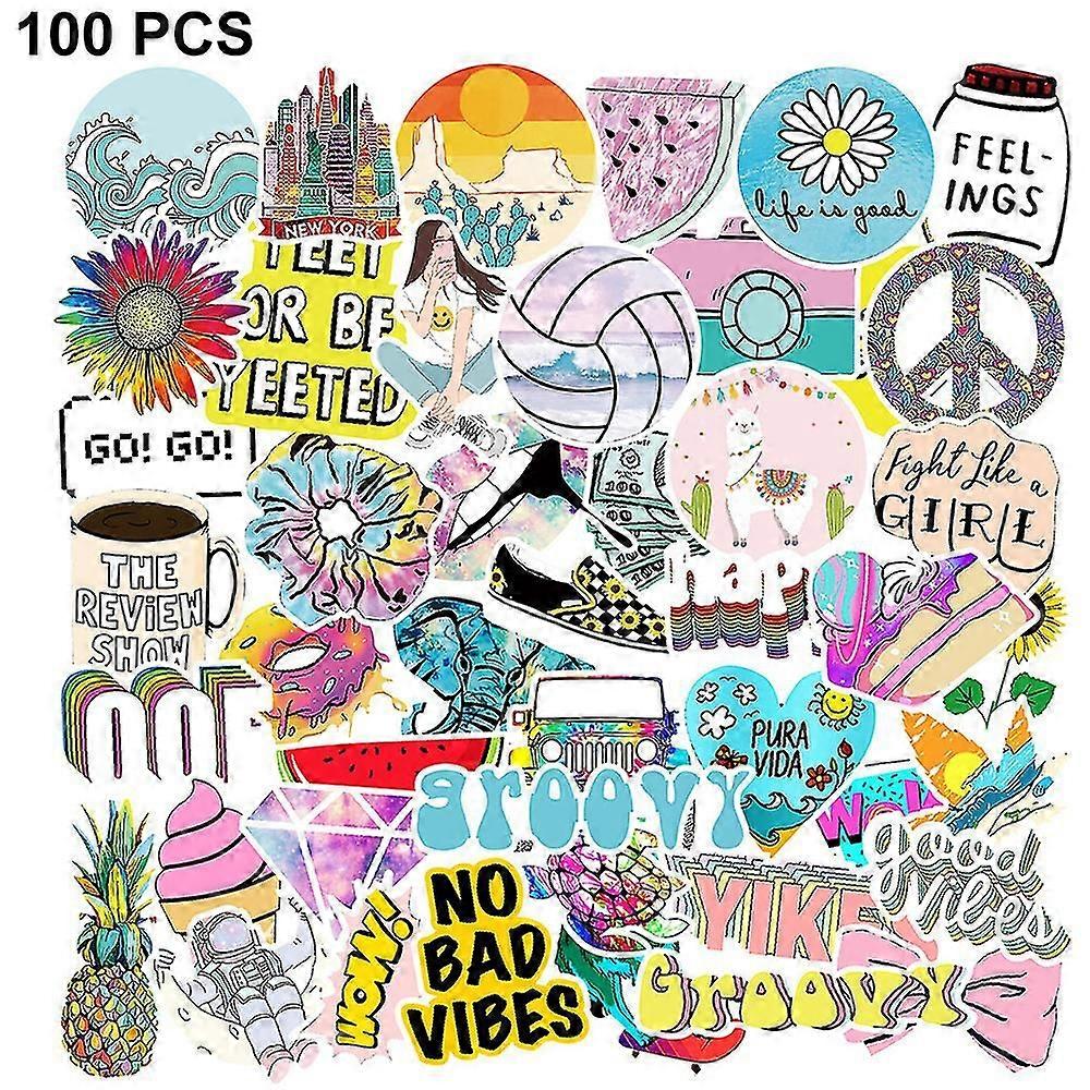 100 PC 물병 스티커, 귀여운 스티커 방수 소녀