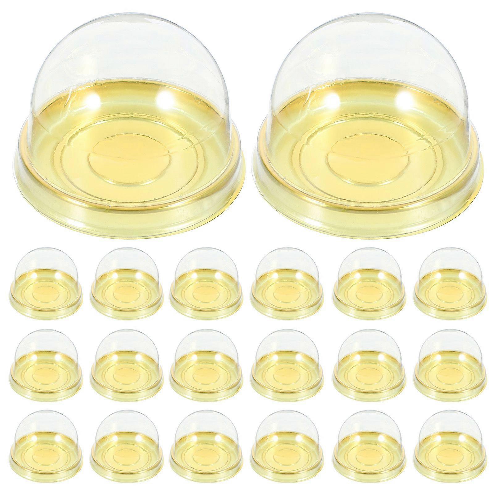 50pcs Mooncakes Boxes Single Cupcake Container Mini Cupcake Box Muffin Dome Moon Cake Single Container Boxes