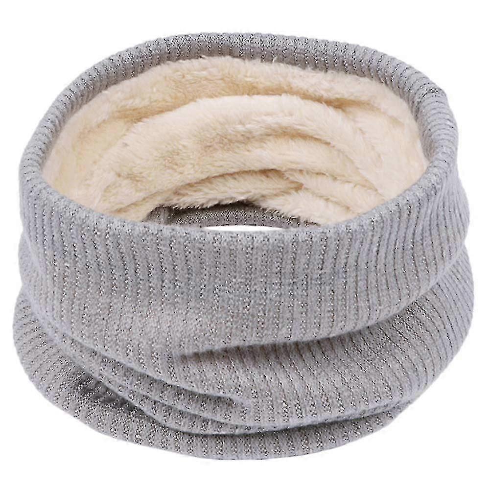 Harsh Winter Neck Warmer Double-layer Soft Fleece Lined Neck Gaiter Thick Knit Circle Loop Scarf Windproof