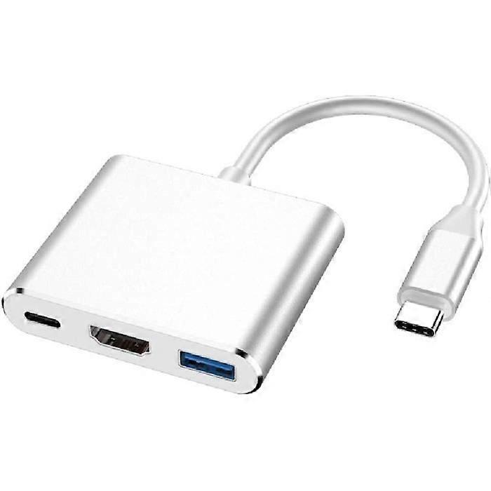 Eono 3 in 1 USB C to HDMI Adapter, Type C Hub to HDMI 4K Converter with USB 3.0 Port and USB C Charging Port Co320