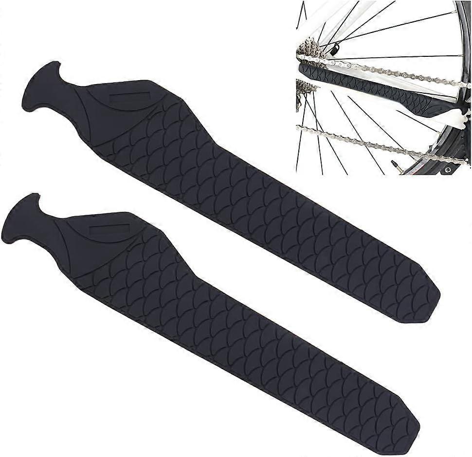 2Pcs Mountain Bike Chainstay Protector MTB Bicycle Down Tube Frame Protector Silicone Bicycle Frame Guard Chain Guard Pad Protect Your Bike from Scrat