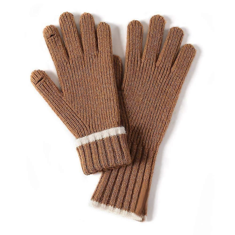 Women's Twist Knit Gloves With Touch Screen Palm Patch,8776