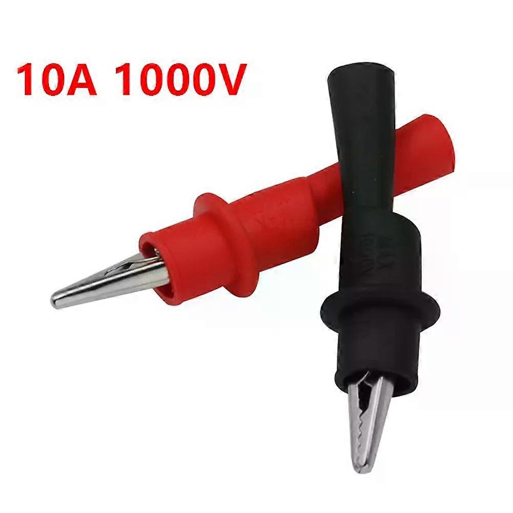 1Pair Clip Wire Tips Test Clip Clamp For Multimeter Tester Probe Electrical Clamp For Testing Probe Meter
