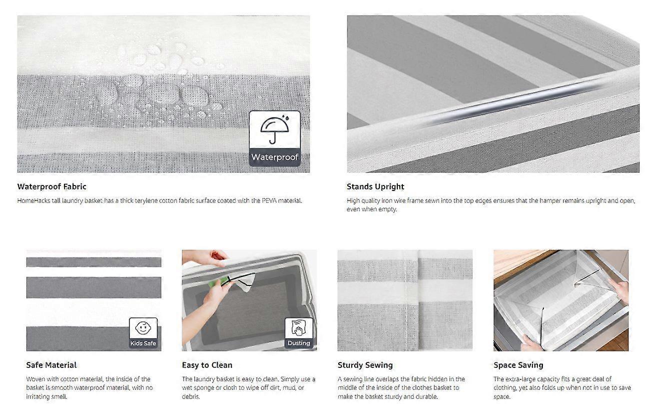 100L Collapsible Laundry Basket Waterproof Laundry Hamper