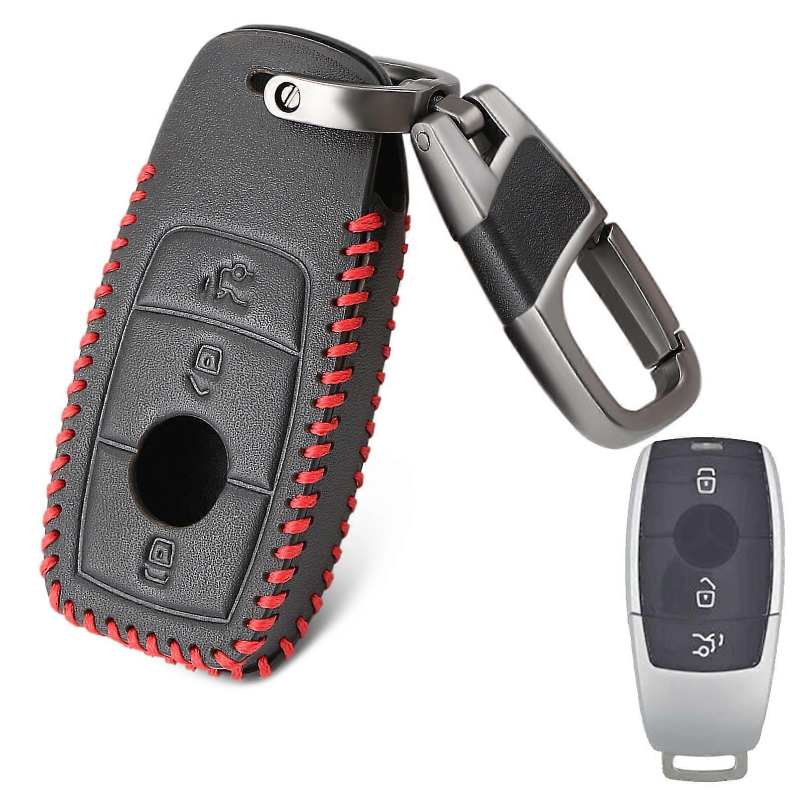 For Mercedes Benz S G Class S Class S63 AMG S65 AMG S450 S550e S560 Car Remote PU Leather Key Chain Ring Holder Case Cover Shell
