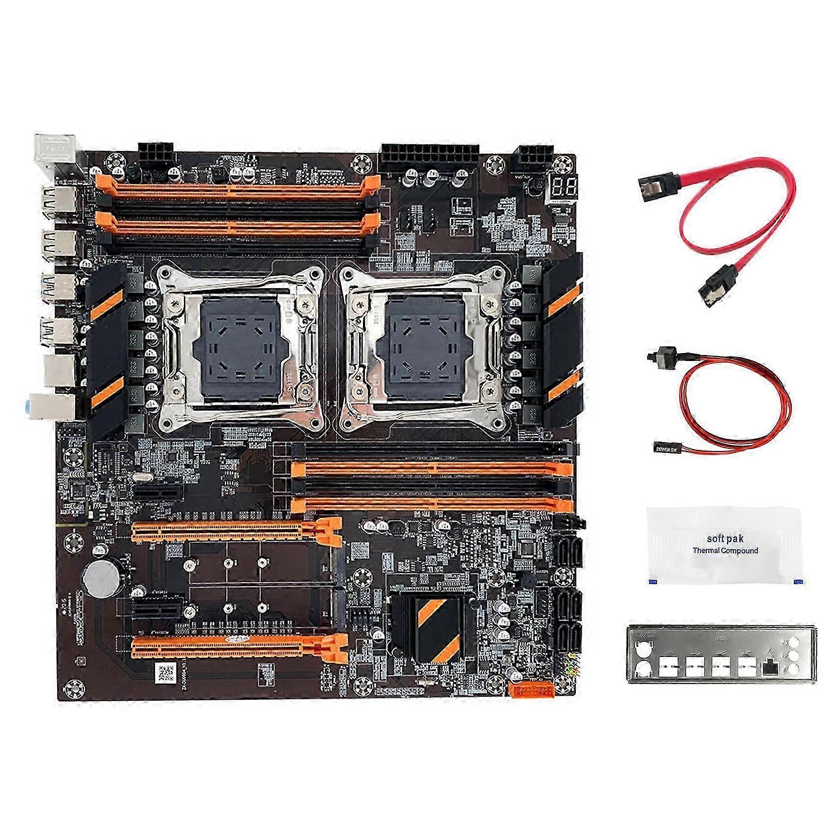X99 اللوحة الأم وحدة المعالجة المركزية المزدوجة + كابل ساتا + كابل التبديل + يربك + الشحوم الحرارية Lga 2011 Ddr4 دعم 2011 - V