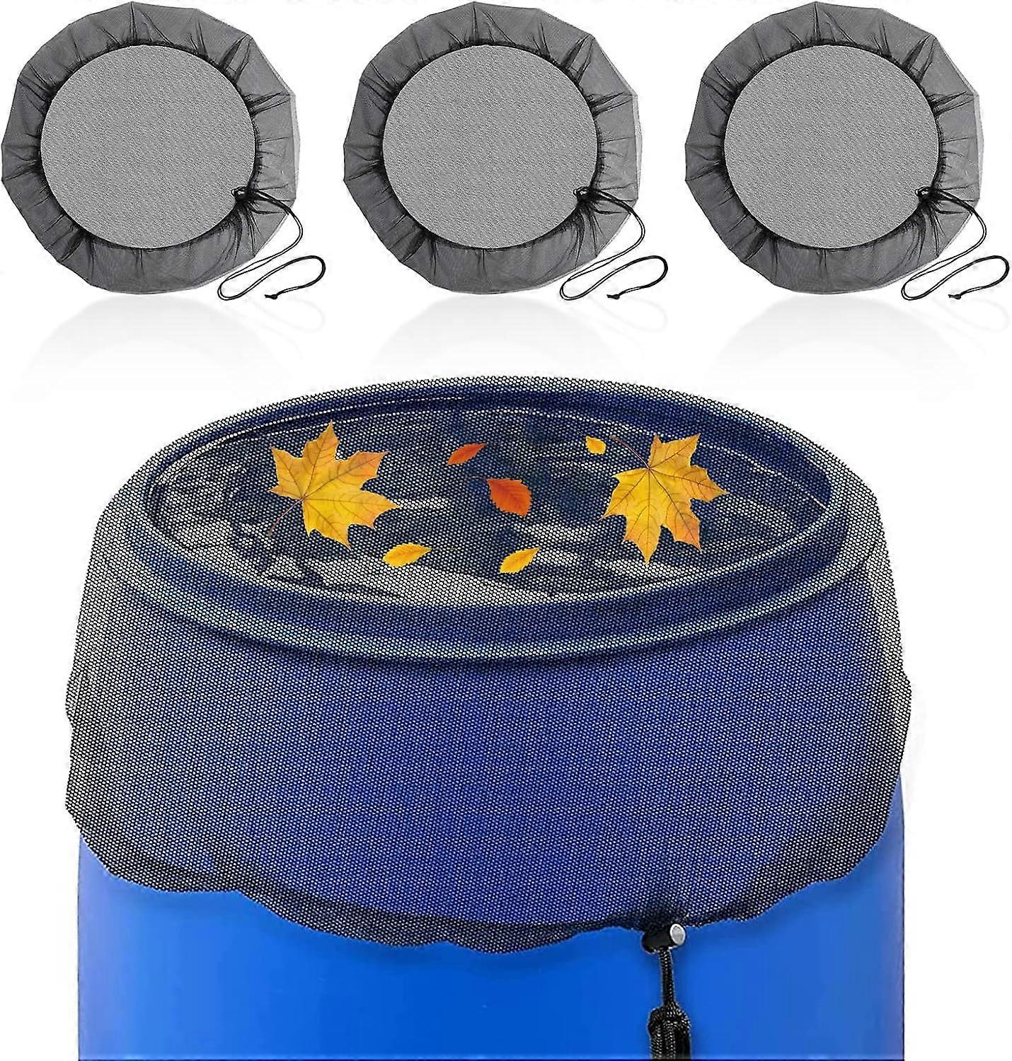 3 rain barrel nets: protective net with drawstring, adjustable water tank cover - 80cm diameter