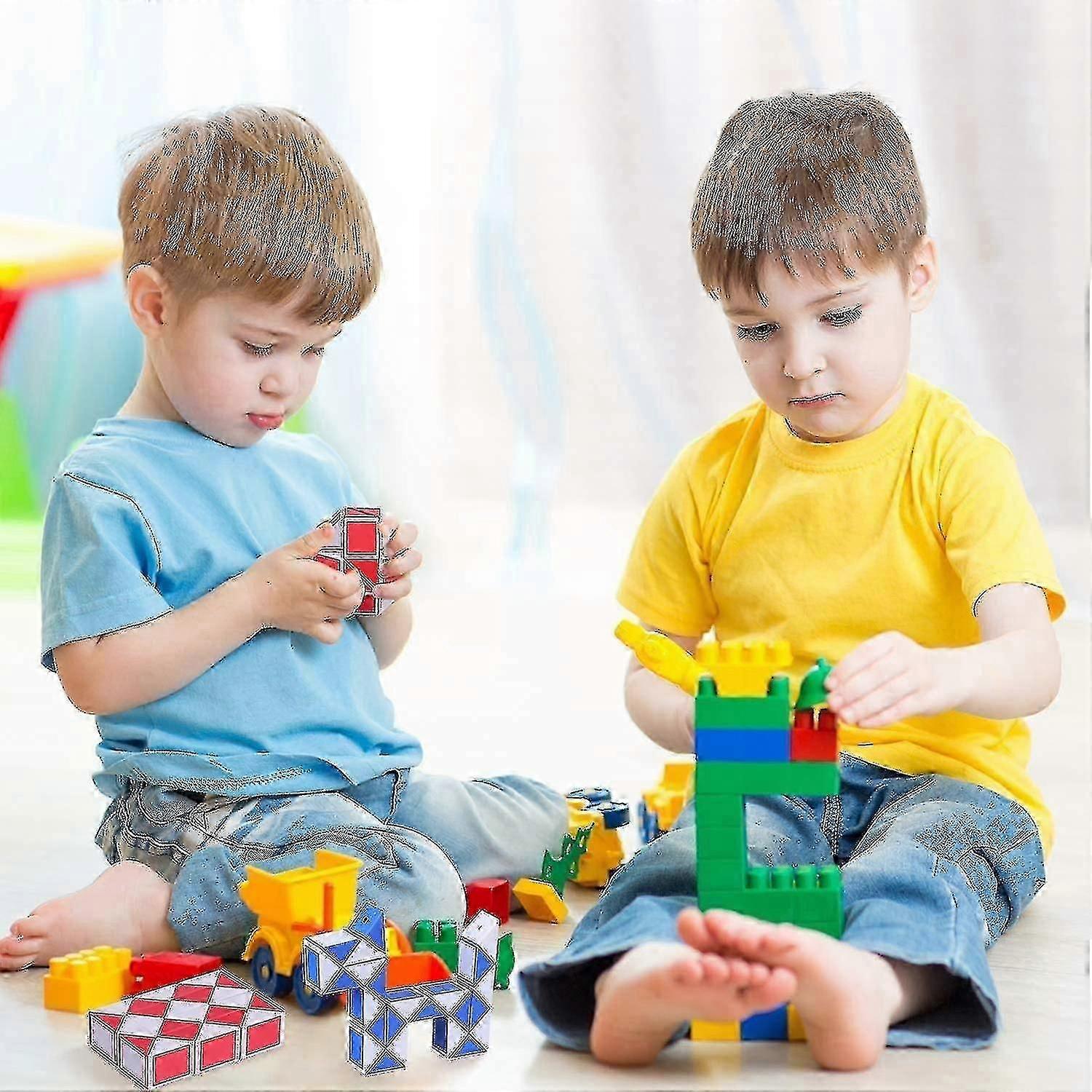 12pcs 24 blocchi Magic Snake Cube, Snake Speed Cubes, Plastic Puzzle Cube Twist