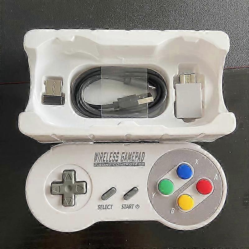 2 Reciever Game Controller Wireless Bunte Taste 2.4g Gamepad Joypad Joystick kompatibel für Snes Mini Pc Windows Ns Switch
