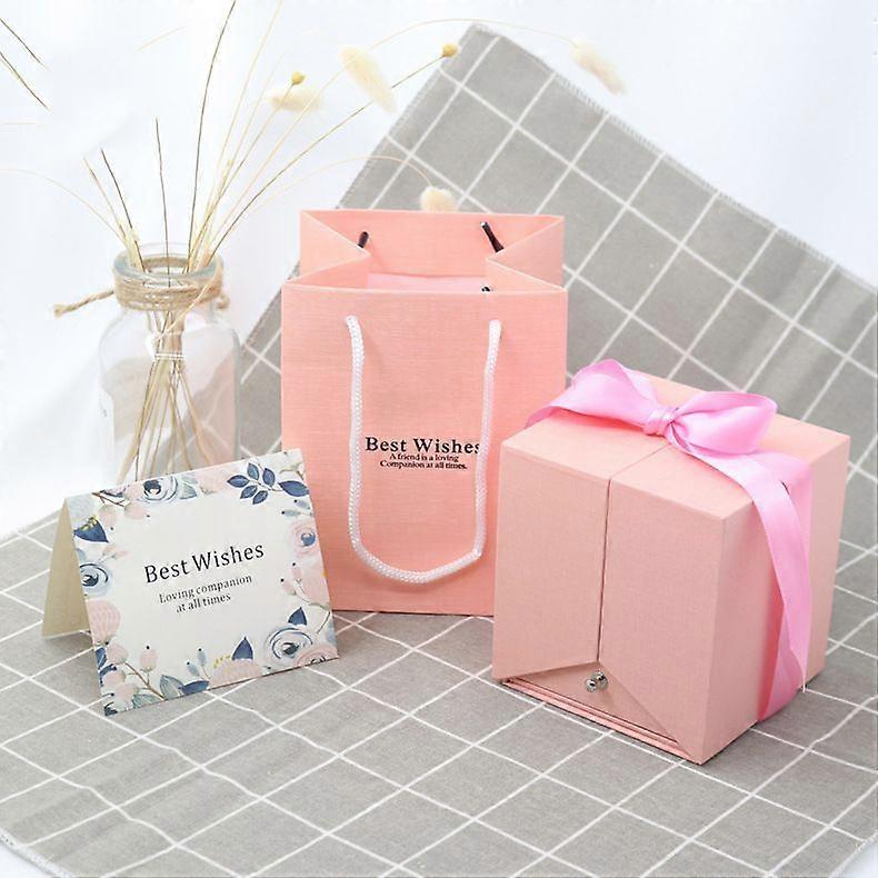 صندوق هدايا مجوهرات الوردة الحمراء إلى الأبد ، صندوق مجوهرات مع أقراط قلادة مجموعة وردة حمراء إلى الأبد لعيد الحب / عيد الميلاد / عيد الشكر النوع 2