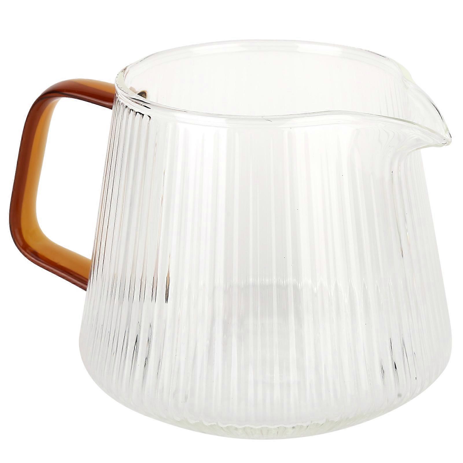 Coffee Cup Vertical Pattern High Borosilicate  Thickened Filter Cup with Handle