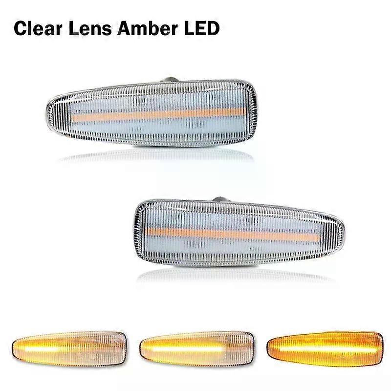 Applies to 2pcs For Mitsubishi Lancer Evo X Mirage Outlander Sport Side Marker Light Assemblies Sequential Blink Amber Turn Signal Light