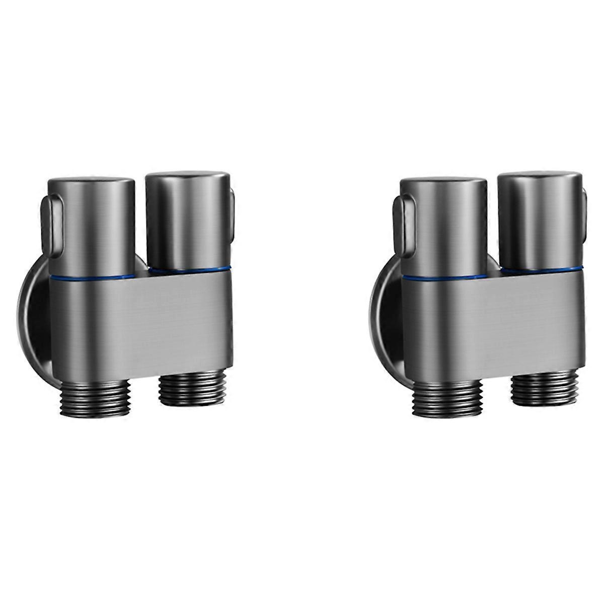 2X Mini Multi-Function Faucet Brass 1 Into 2 Out Dual Control Washing Machine Chrome Tap for Washin