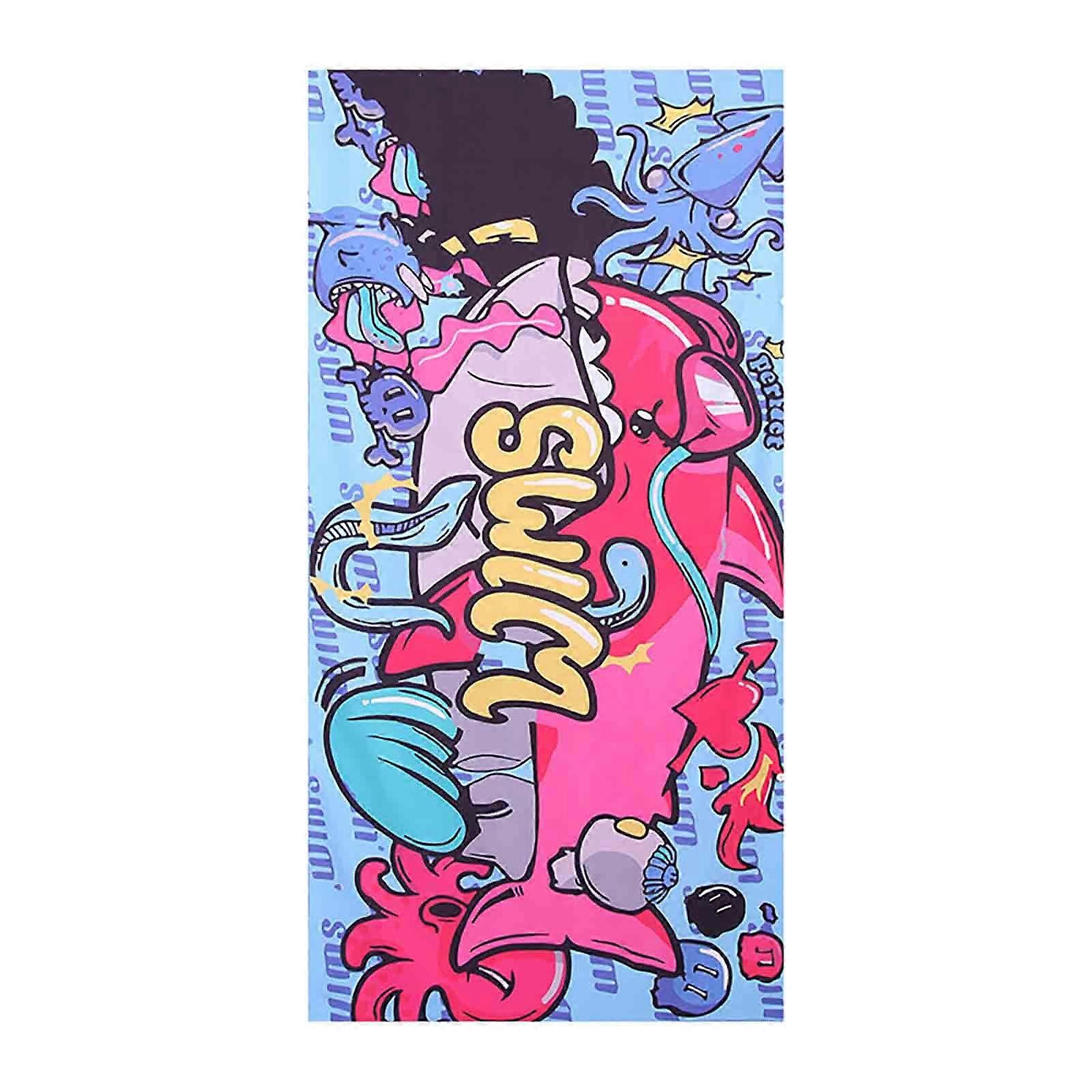 Microfiber Beach Towel Super Lightweight Colorful Bath Towel Sandproof Beach Blanket Multi-Purpose Towel For Travel Swimming Pool 28x60 Inch Portable