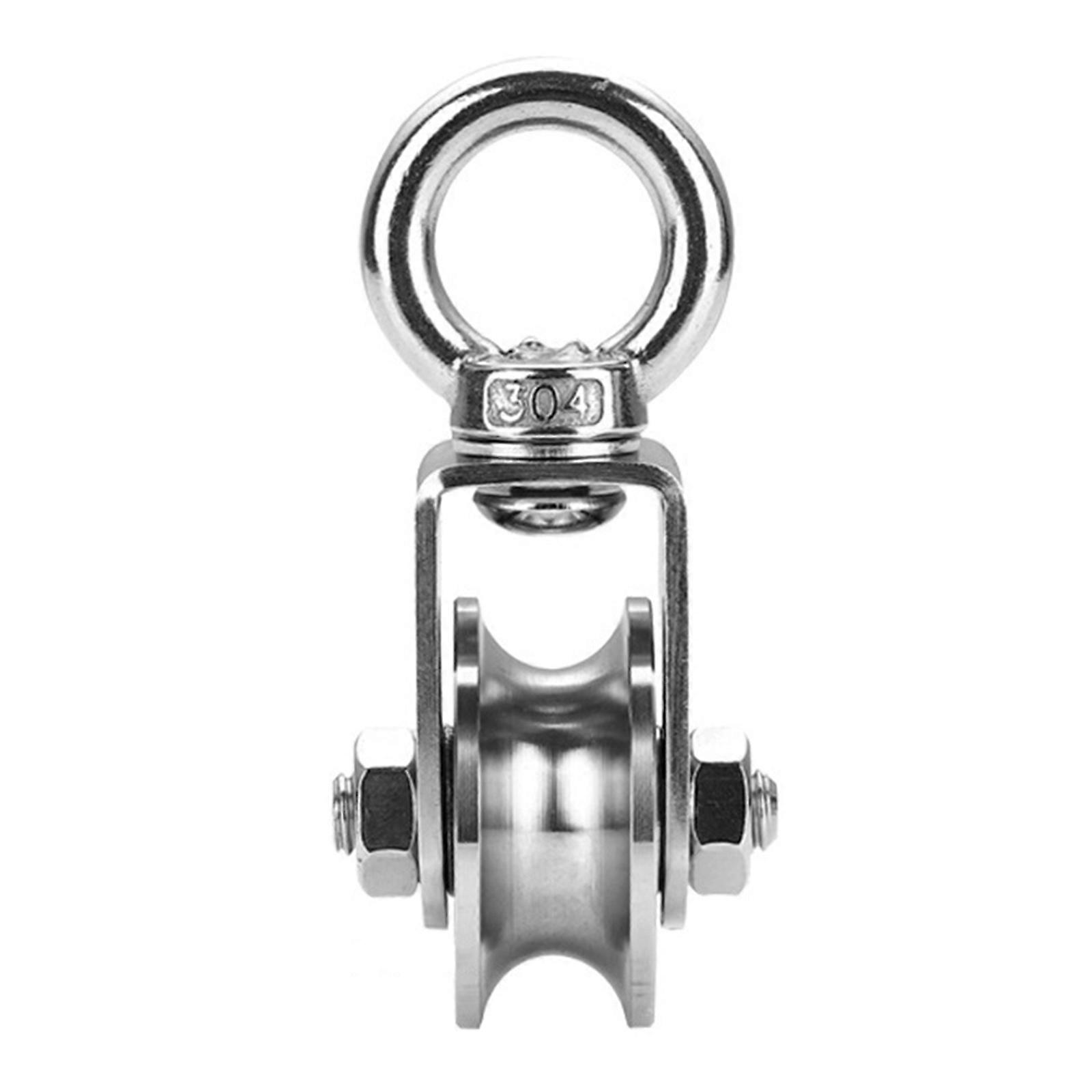 Reliable Swivel Pulley Silent 304 Stainless Steel Duplex Bearing Swivel Pulleys Roller Excellent Durability Wheel