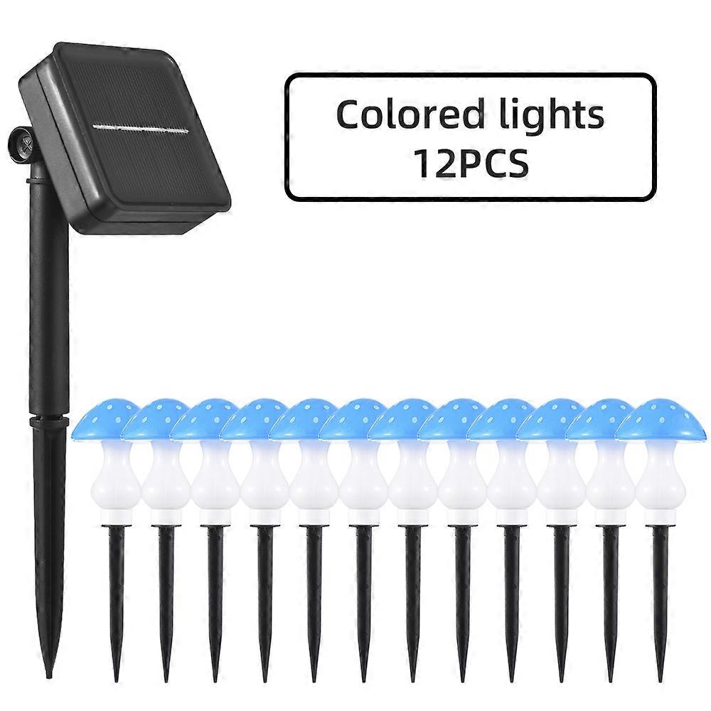 Solar Mushroom String Lights for Outside 6/8/12 Pack 6/8/12 LED Solar Pathway Lights Outdoor Waterpr