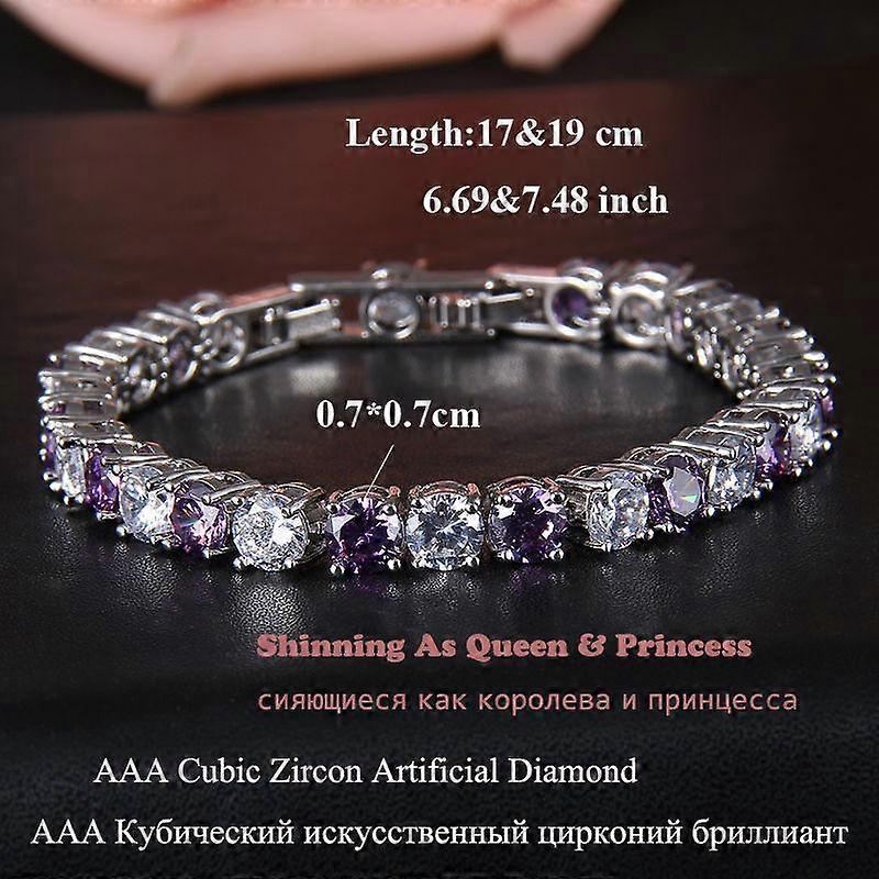 à la mode et populaire édition coréenne ronde vert violet coloré Zircon Bracelet mariage robe de mariée banquet bijoux