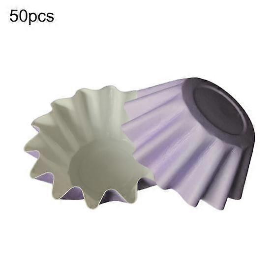 50Pcs Anti-slip Muffin Cup Solid Color Paper Microwave Safe Cupcake Liner Kitchen Tools