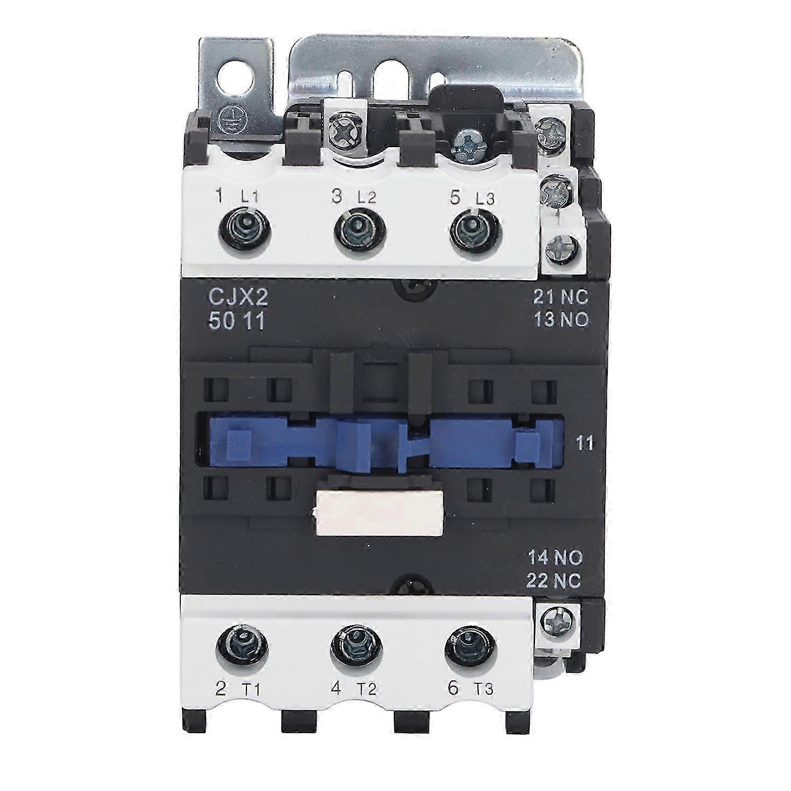 AC Contactor 1NO 1NC Auxiliary Main Rail Mount Silver Contact Low Voltage Motor Controller 50A 220V