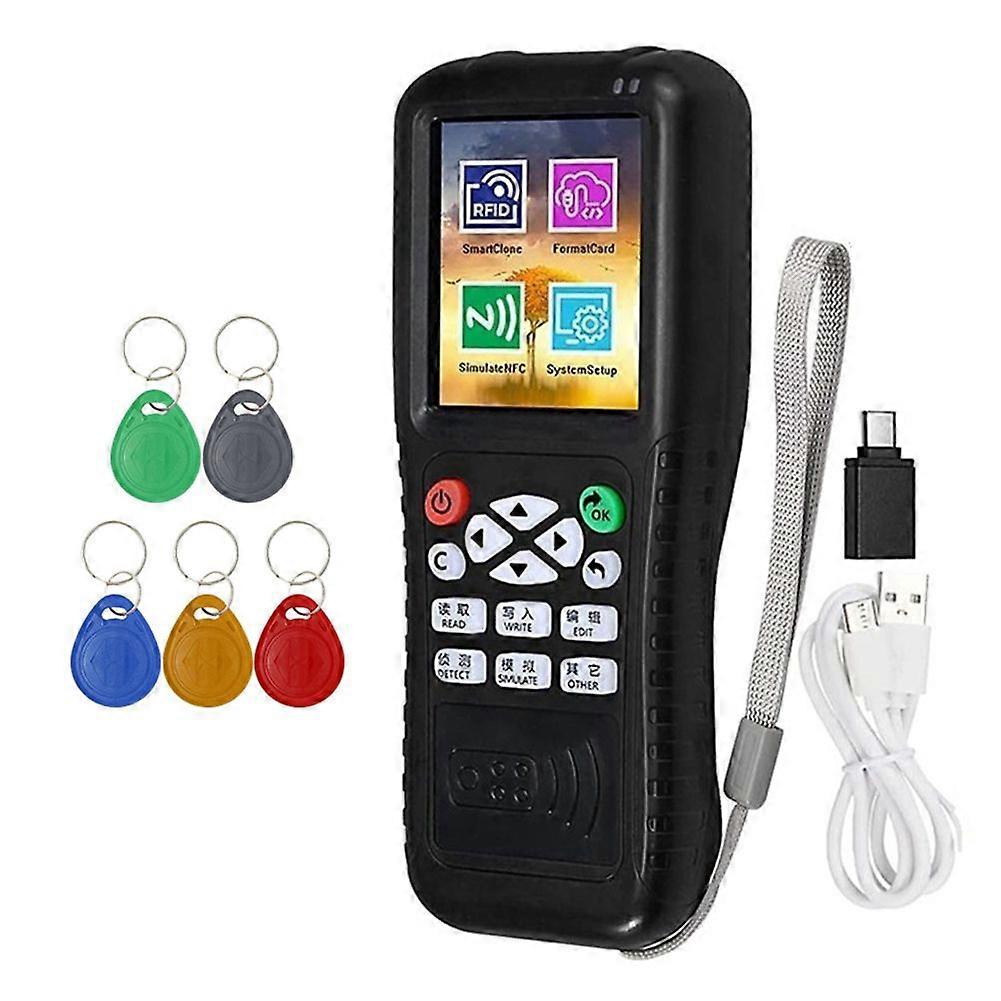 X100 RFID NFC Smart Card Reader Writer+5 X T5577 Keychain RFID Duplicator ID IC Card Programmer Encrypted Key Copier