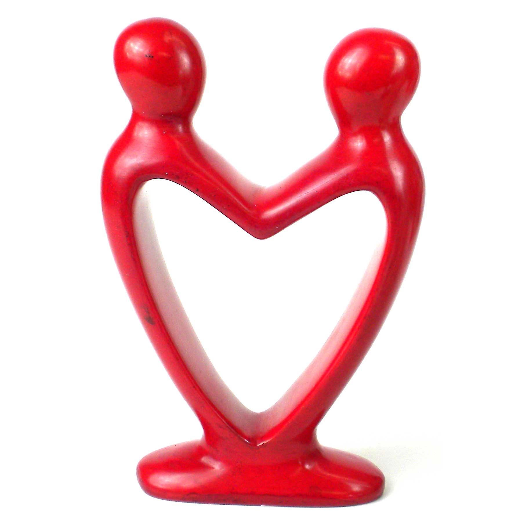 Soapstone Lovers Heart Red 6 Inch