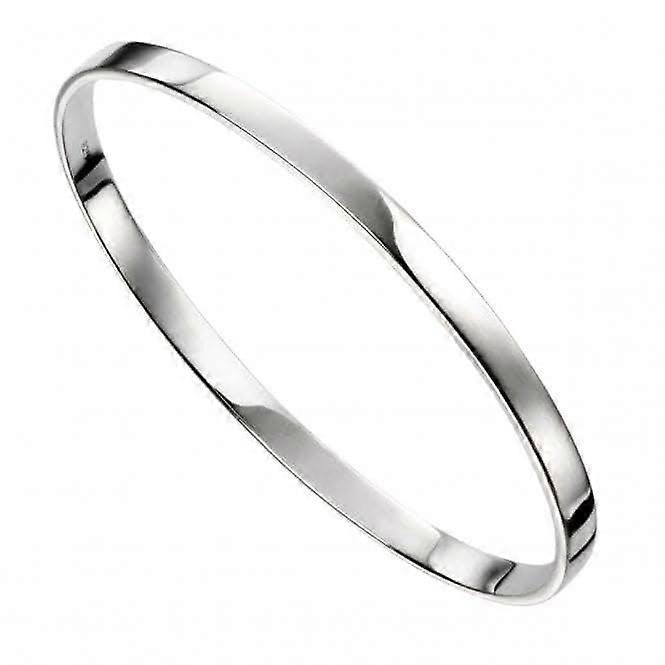 Beginnings Sterling Silver Plain Engravable Oval Bangle B5067