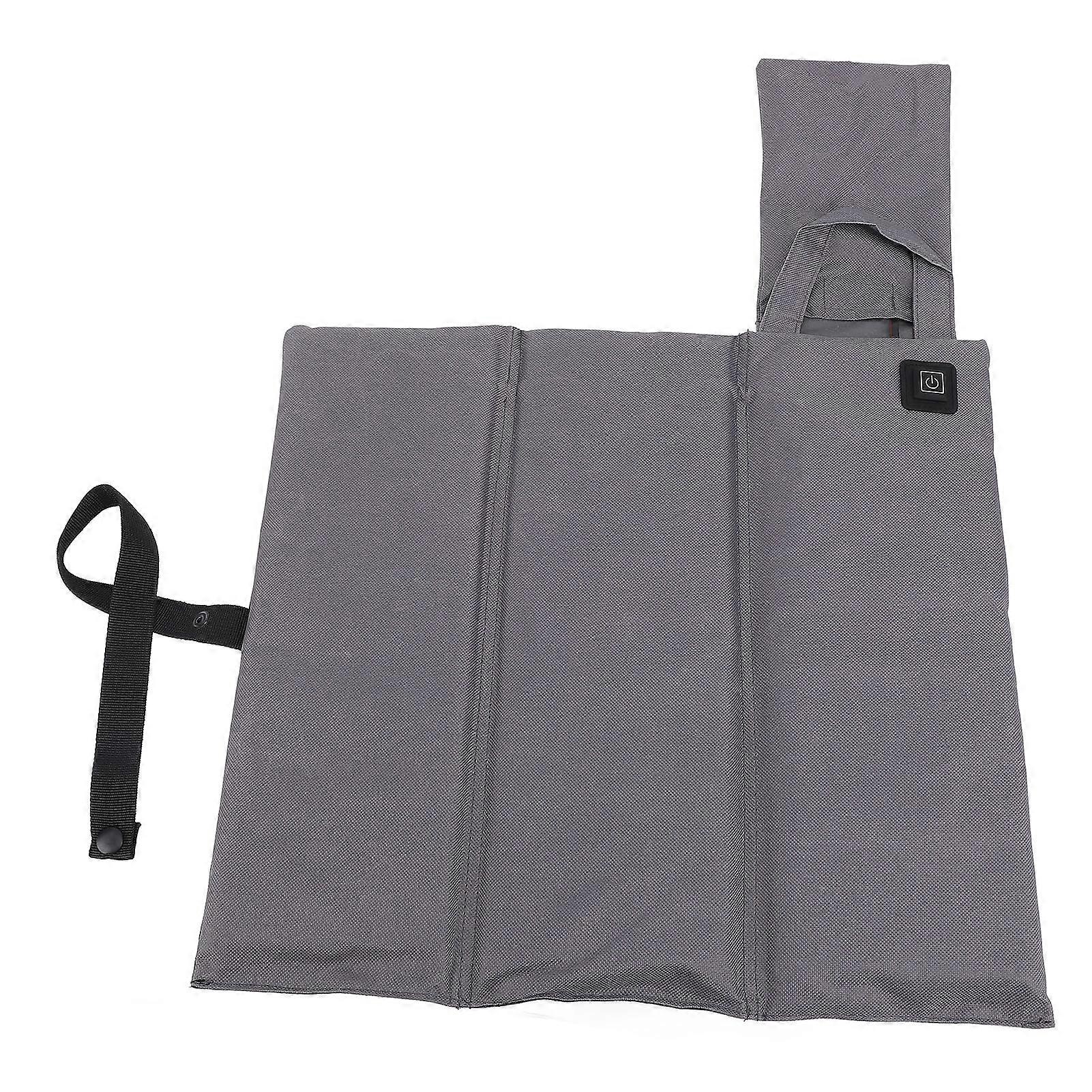 Comfortable, Portable, Foldable Polyester Heated Seat Cushion for Indoor and Outdoor Use, Grey