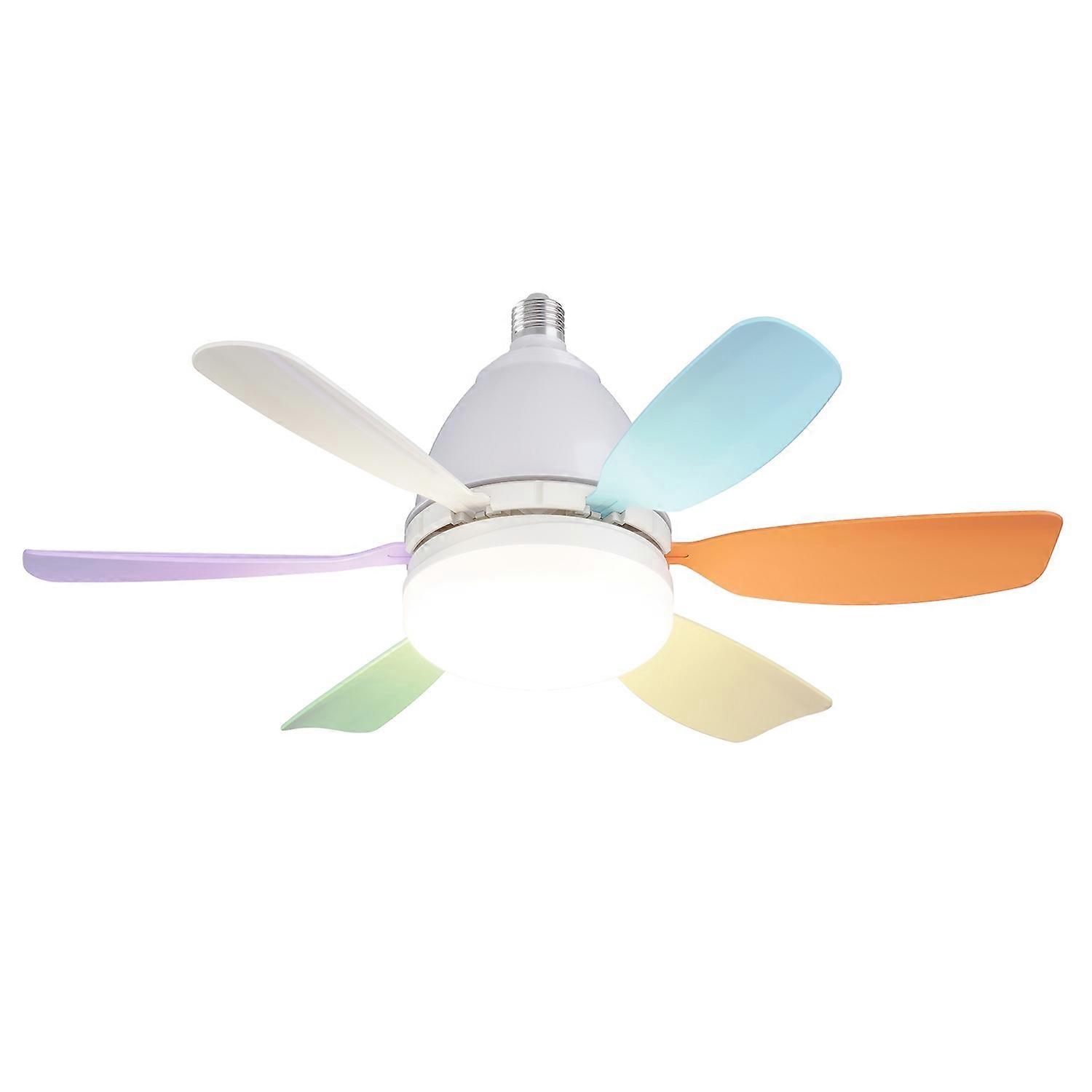 LEC017 Compact 3-Speed Fan Light E27 Screw Base Smart Dimmable Ceiling Fan with Remote Control - Col