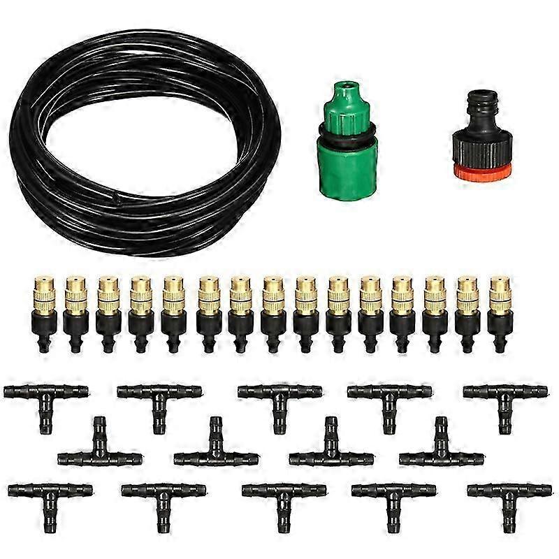 Patio Cooling Misting System Water Mist Atomizing Hose Nozzles Set Garden Greenhouse Irrigation Wat