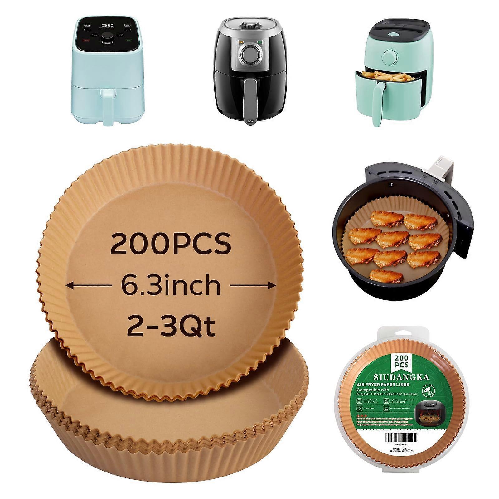 Mini Air Fryer Liners 200 Pcs Non-Stick Parchment Paper Pads for 2qt Ninja AF080, Instant Vortex, CHEFMAN Small