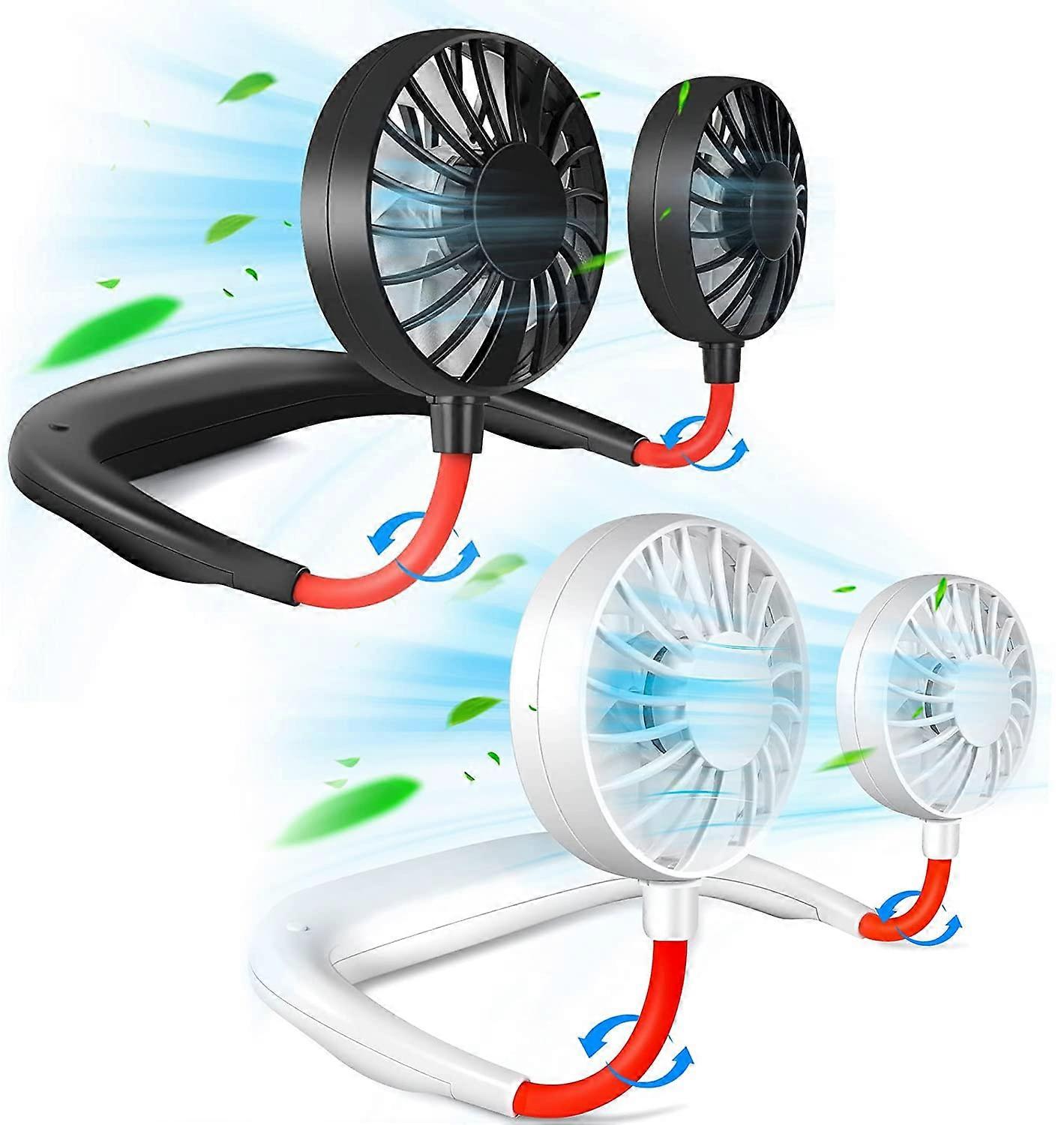 Portable Neck Fan Rechargeable USB Wearable Neckband Fan with 3 Speed Settings and 360 Degree Rotation for Travel and Office Use