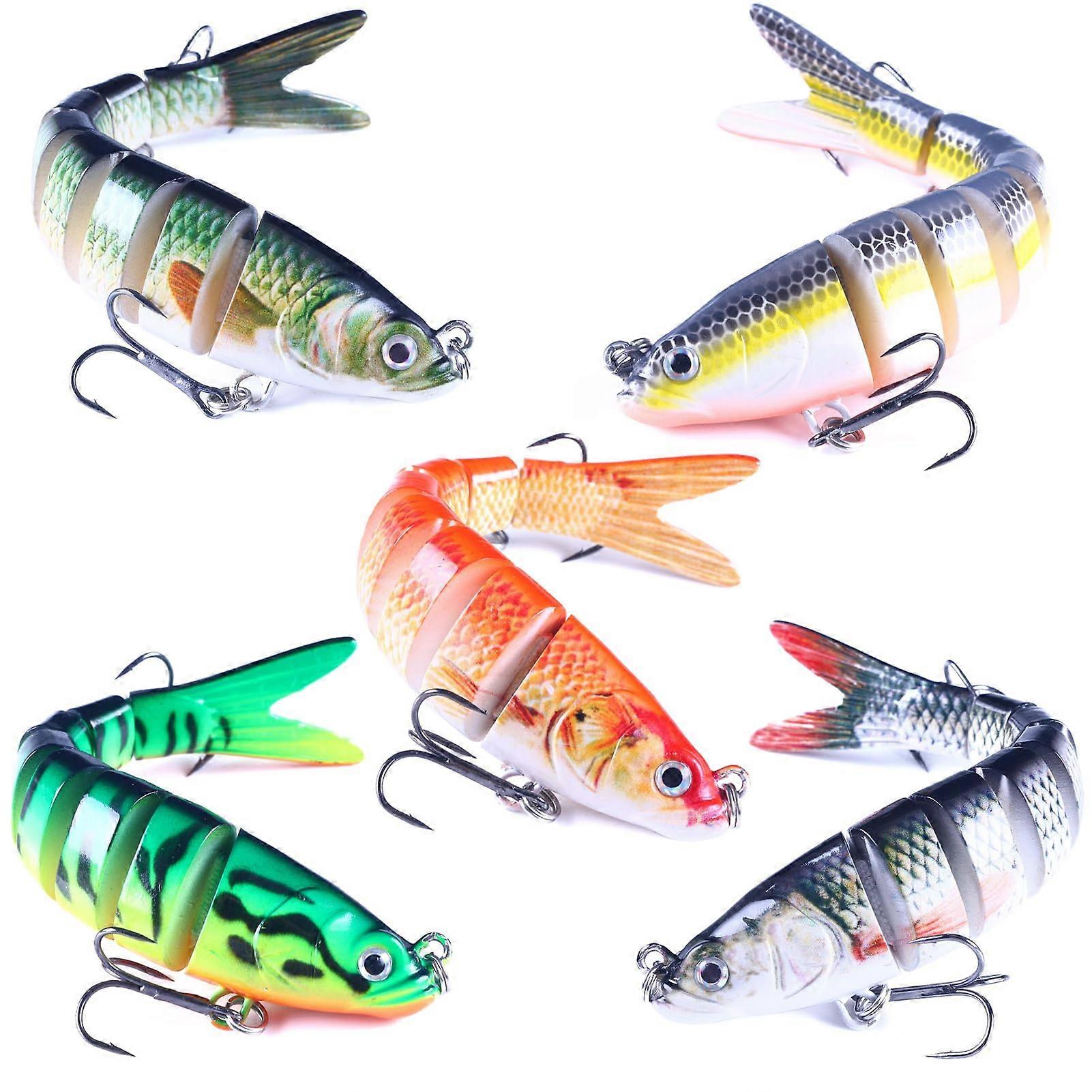 Multi Jointed Fishing Lures 5 Pack Topwater Bass Swimbaits Kit