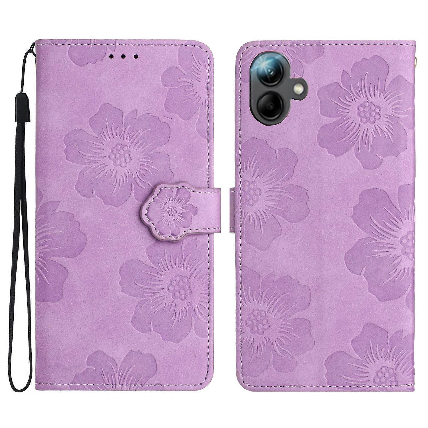 Flower Embossing Pattern Leather Phone Case