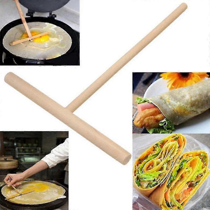 3/2/1 Pcs T-shaped Pancake Utensils Crepe Non-stick Wooden Spreader And Spatula Rake Spreading Pie Pancake Tools Kitchen Toos