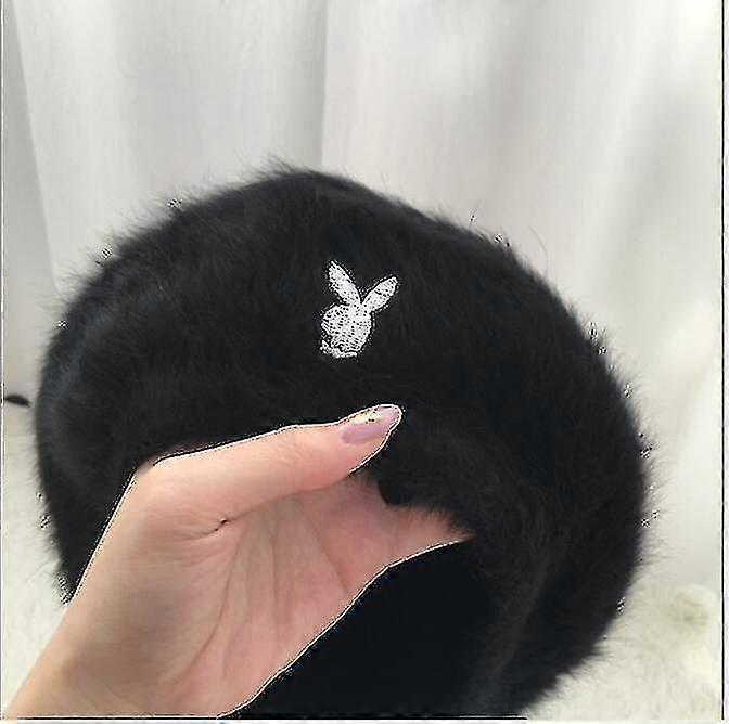 Winter Hat, Rabbit Embroidery Wool Caps