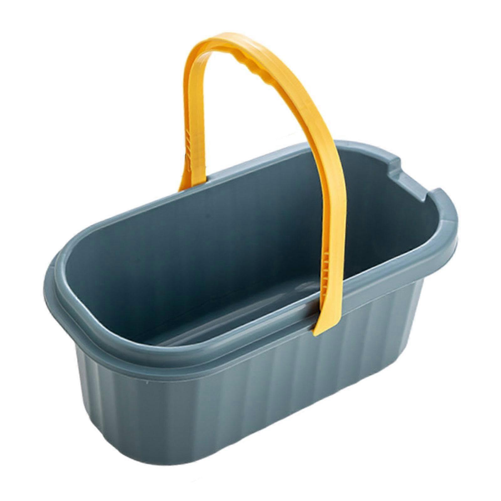 Water Bucket with Wheel - Rectangle Mop Bucket for Cleaning, Camping, and Tailgating, Blue, Size S, Durable Design