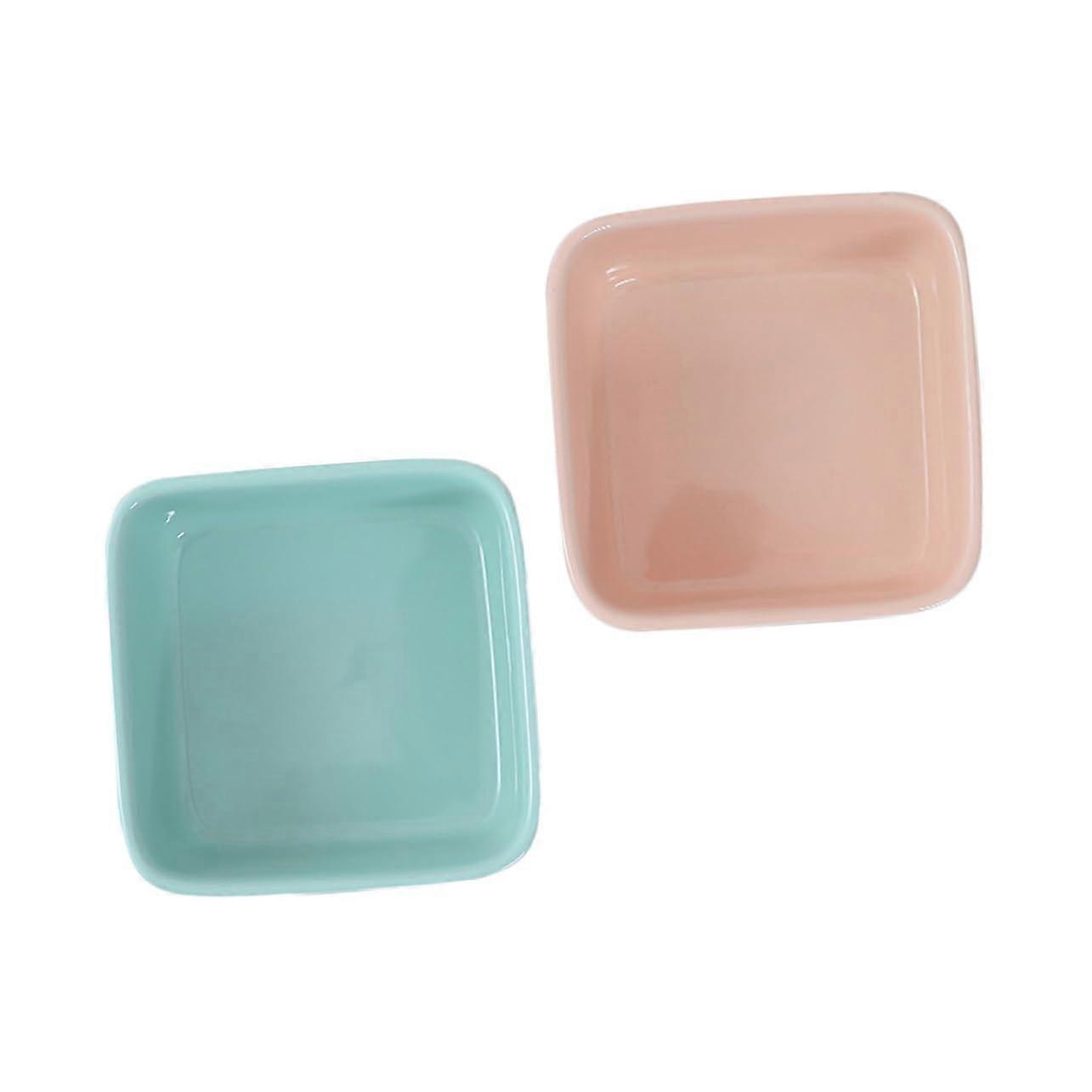 2pcs Multi-Function Ceramic Hamster Feeder Bowl Set for Guinea Pig and Chinchilla Food, Durable Non-Slip Design