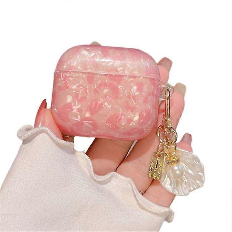 For AirPods 4 Earphone Case Shell Pattern TPU Cover with Shell Pendant