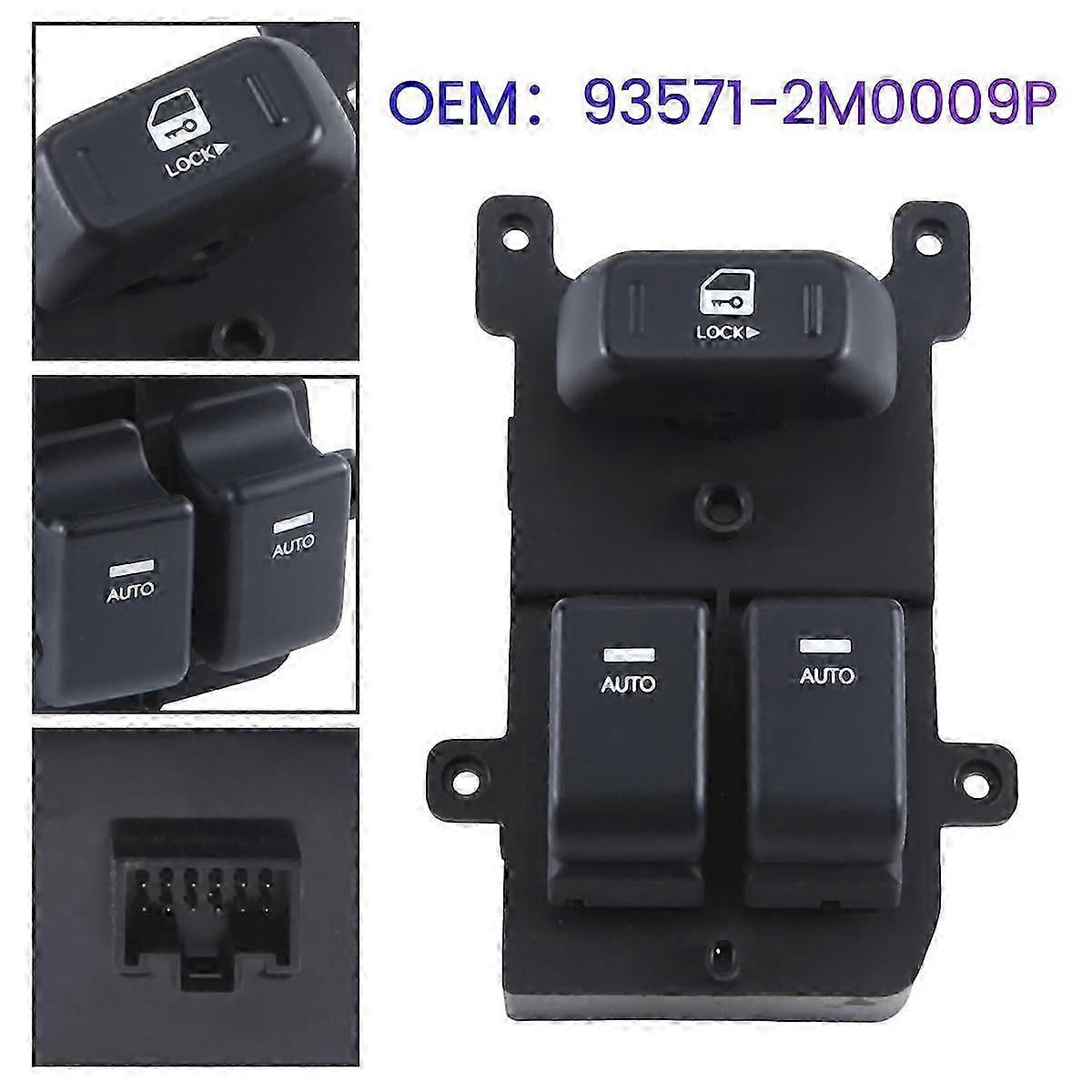 93571-2M0009P Car Left Driver Door Power Window Main Switch for Coupe 2010-2012