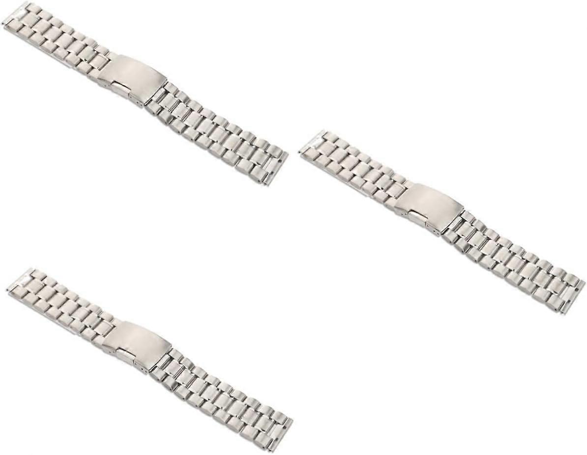 3sets Watch Straps 24mm Solid Links Bracelet for Watch Band Replacement 2pcs*3