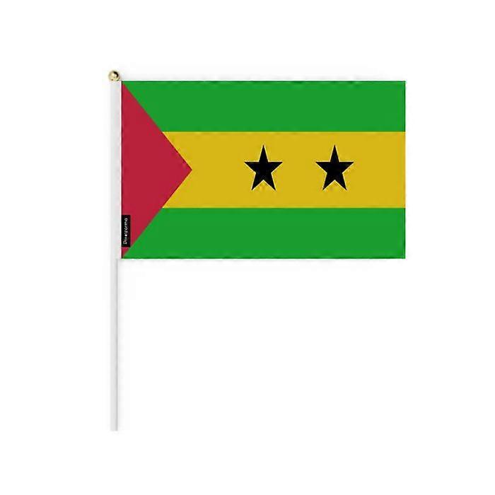 Miniature Flag - Multicolor - São Tomé and Príncipe - 20 x 30 cm - Pack of 100 pieces - Durable Polyester