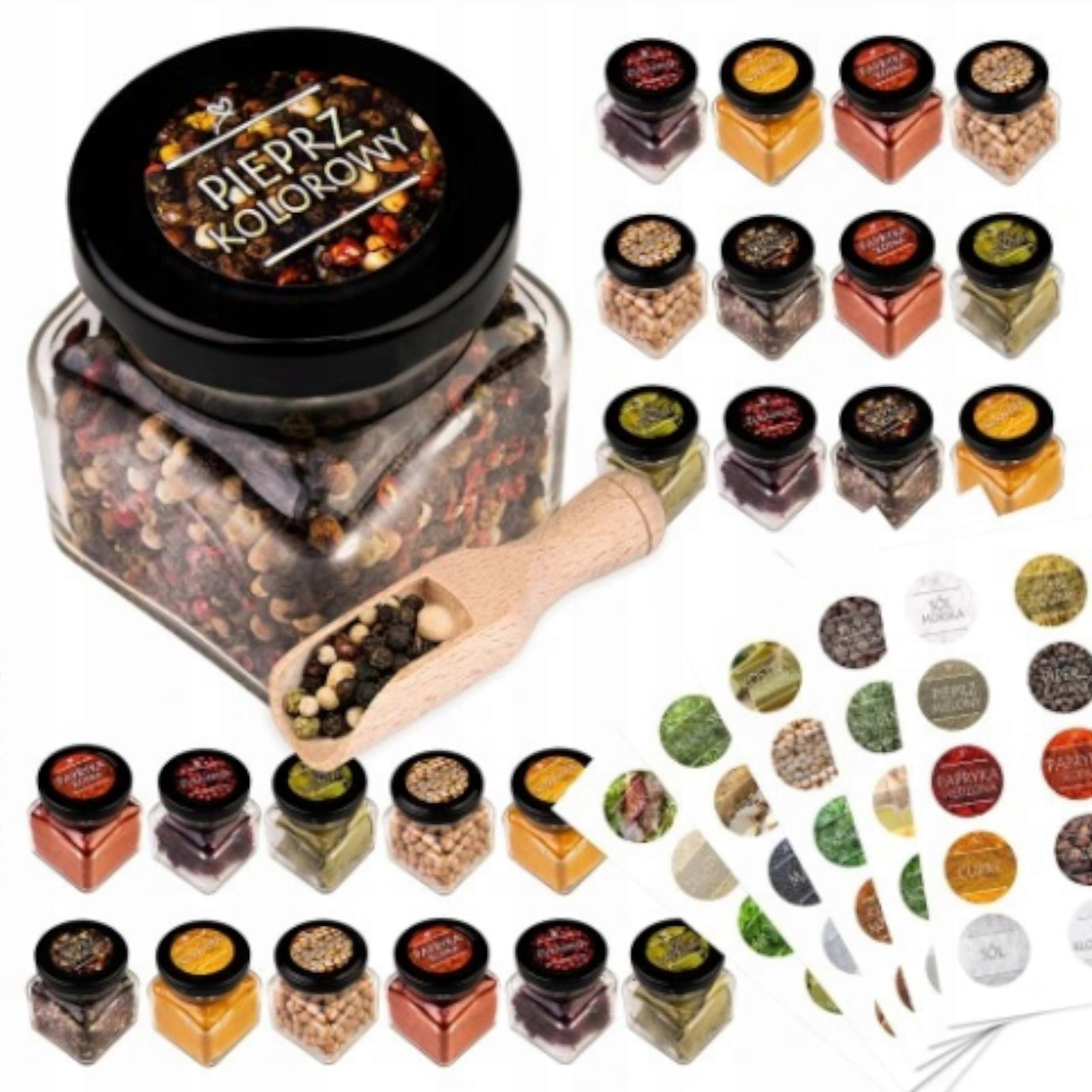 24x Jars For Spices  75x Stickers