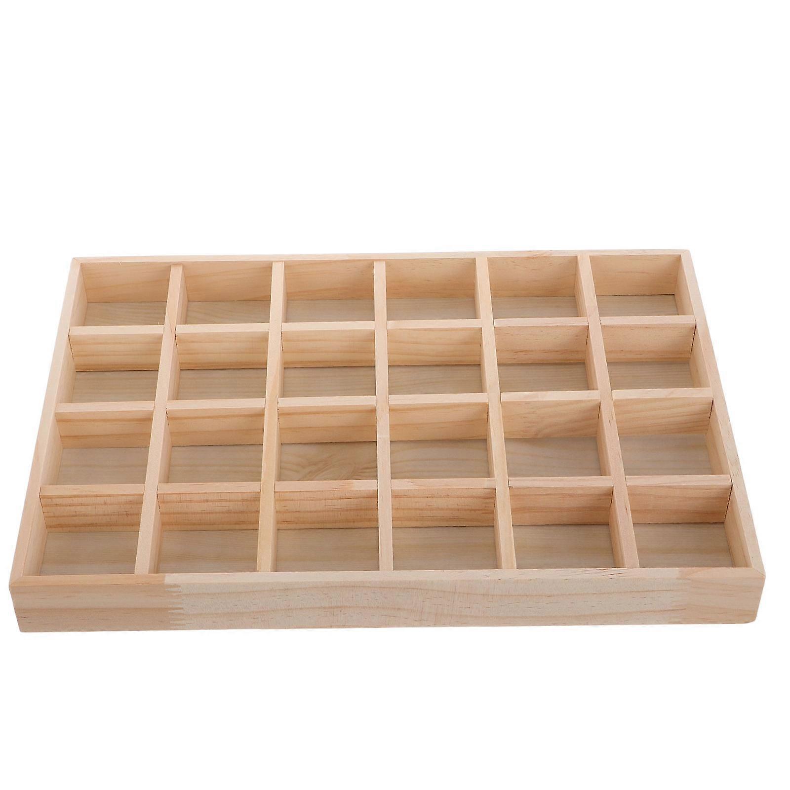 Stackable Jewelry Tray with Compartments – Earring Organizer and Display Tray for Necklaces, Bracelets, and Ornaments – Natural Wood Storage for